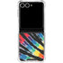 Liquid Blue Tie Dye - Rainbow Galaxy Z Flip7 Clear Case