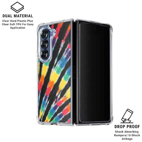 Liquid Blue Tie Dye - Rainbow Galaxy Z Fold6 Clear Case