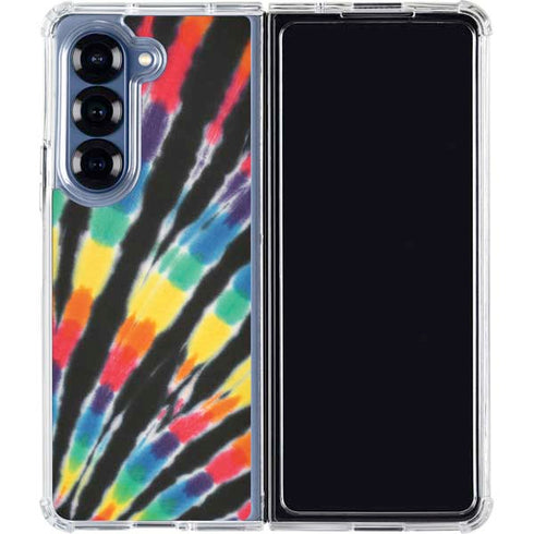 Liquid Blue Tie Dye - Rainbow Galaxy Z Fold7 Clear Case