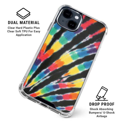Liquid Blue Tie Dye - Rainbow iPhone 15 Clear Case