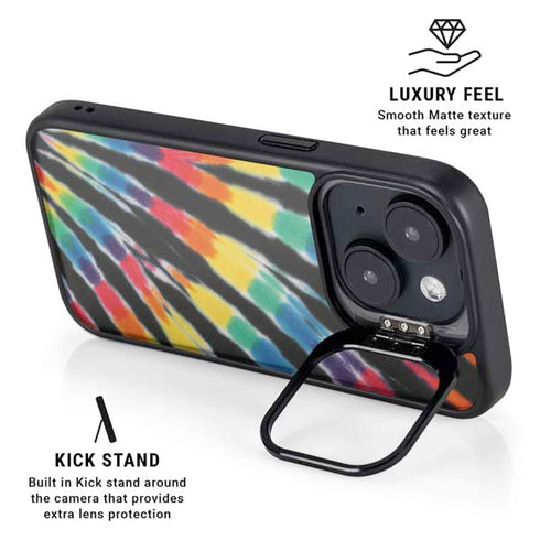 Liquid Blue Tie Dye - Rainbow iPhone 15 Kickstand Case