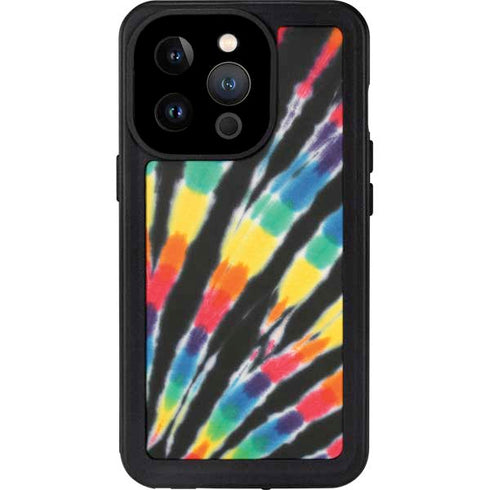 Liquid Blue Tie Dye - Rainbow iPhone 15 Pro Waterproof Case