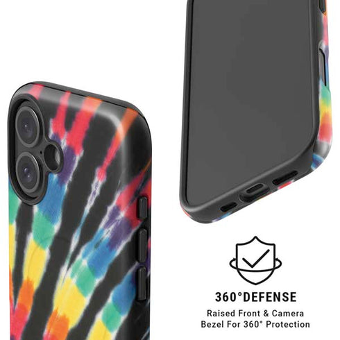 Liquid Blue Tie Dye - Rainbow iPhone 16 Plus Magsafe Impact Case