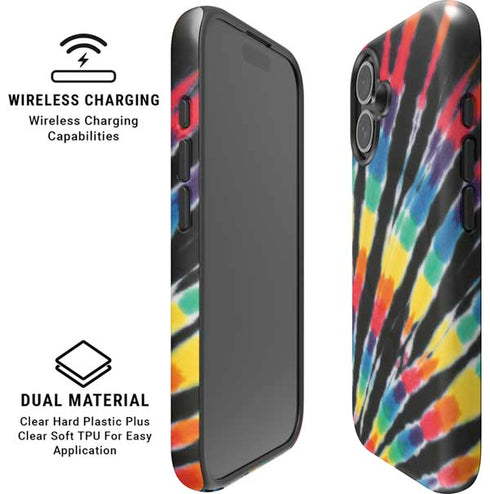 Liquid Blue Tie Dye - Rainbow iPhone 16 Plus Magsafe Impact Case