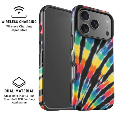 Liquid Blue Tie Dye - Rainbow iPhone 17 Pro Magsafe Impact Case
