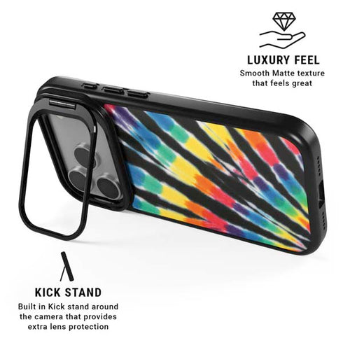 Liquid Blue Tie Dye - Rainbow iPhone 17 Pro Max Kickstand Case