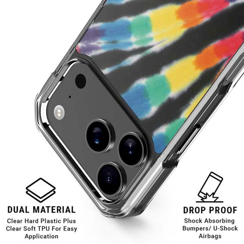 Liquid Blue Tie Dye - Rainbow iPhone 18 Pro Clear Case