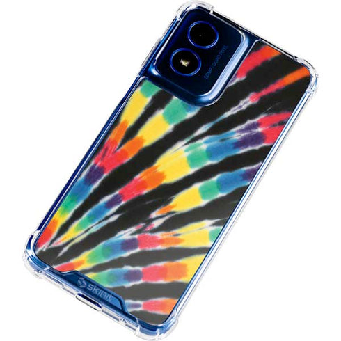 Liquid Blue Tie Dye - Rainbow Moto G 5G (2024) Clear Case