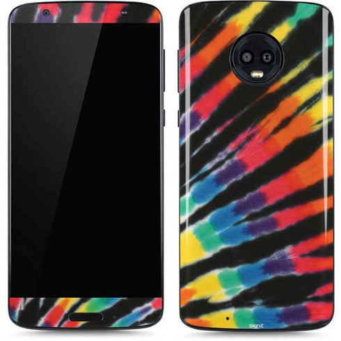 Liquid Blue Tie Dye - Rainbow Moto G6 Skin