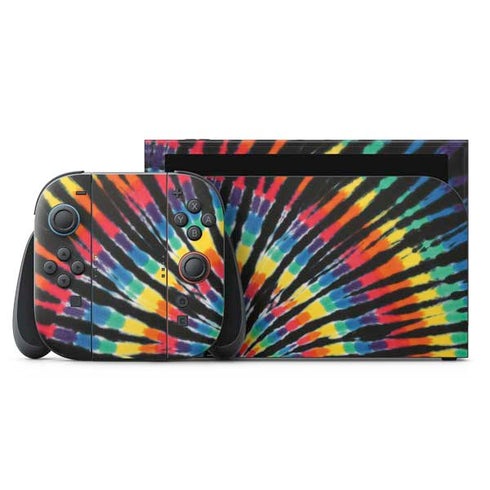 Liquid Blue Tie Dye - Rainbow Nintendo Switch 2 (2025) with Joy-Con Skin