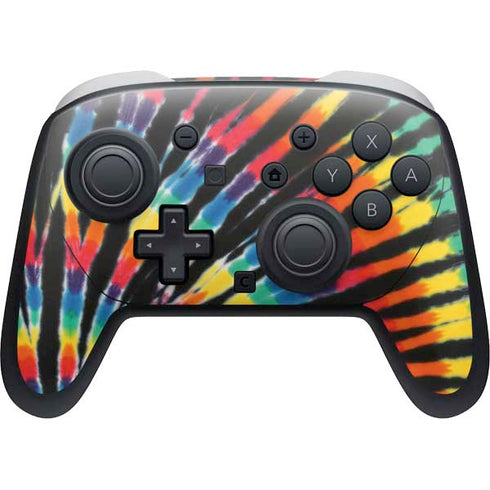 Liquid Blue Tie Dye - Rainbow Nintendo Switch 2 (2025) Pro Controller Skin