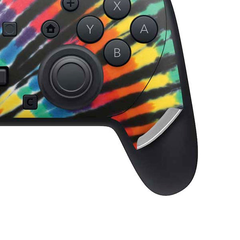 Liquid Blue Tie Dye - Rainbow Nintendo Switch 2 (2025) Pro Controller Skin