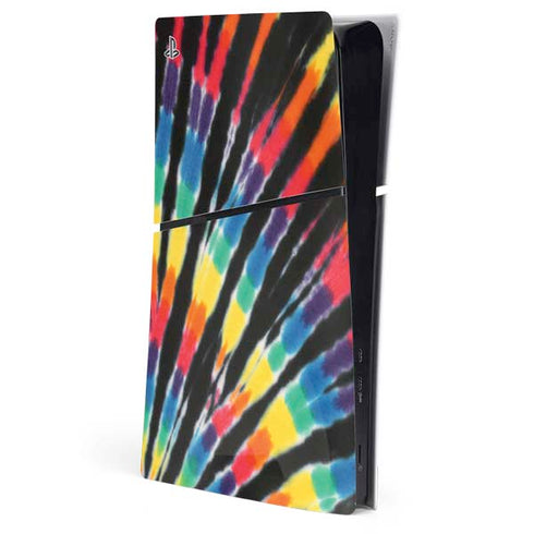 Liquid Blue Tie Dye - Rainbow PS5 Slim Digital Edition Console Skin