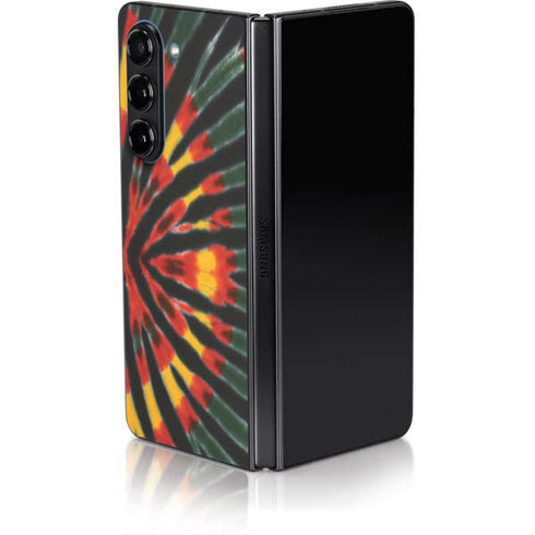 Liquid Blue Tie Dye - Rasta Galaxy Z Fold5 5G Skin
