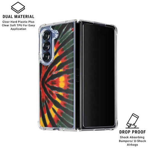 Liquid Blue Tie Dye - Rasta Galaxy Z Fold6 Clear Case