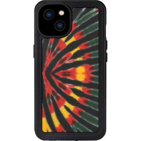 Liquid Blue Tie Dye - Rasta iPhone 15 Plus Waterproof Case