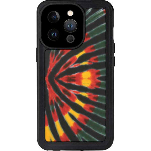 Liquid Blue Tie Dye - Rasta iPhone 15 Pro Waterproof Case