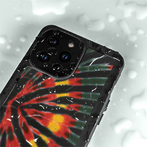 Liquid Blue Tie Dye - Rasta iPhone 15 Pro Waterproof Case