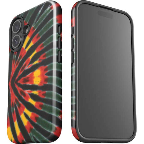 Liquid Blue Tie Dye - Rasta iPhone 16 Plus Impact Case