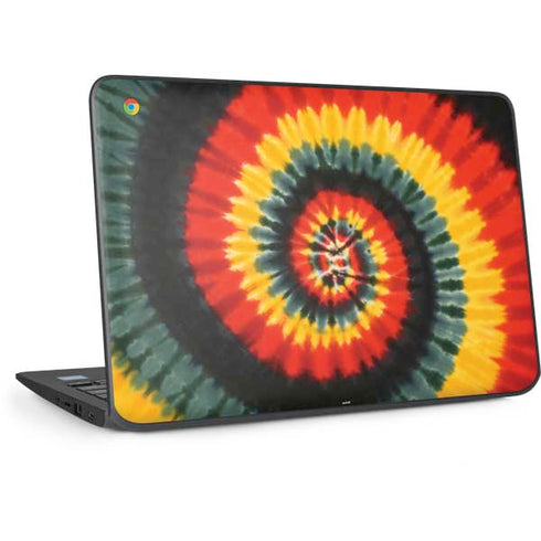 Liquid Blue Tie Dye - Rasta Spiral HP Chromebook Skin