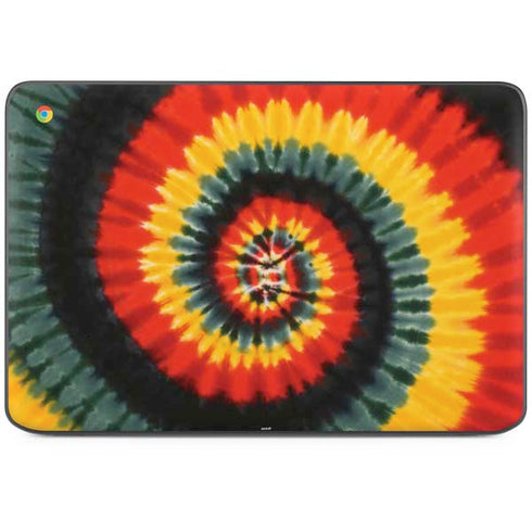 Liquid Blue Tie Dye - Rasta Spiral HP Chromebook Skin