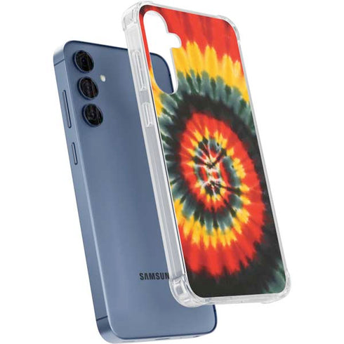 Liquid Blue Tie Dye - Rasta Spiral Galaxy A55 5G Clear Case