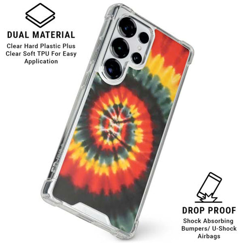 Liquid Blue Tie Dye - Rasta Spiral Galaxy S25 Ultra Clear Case