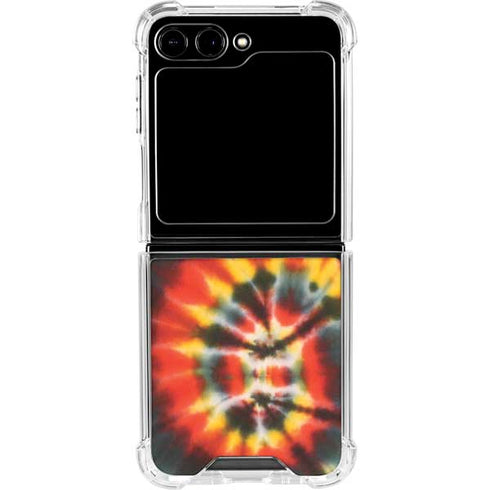 Liquid Blue Tie Dye - Rasta Spiral Galaxy Z Flip6 Clear Case