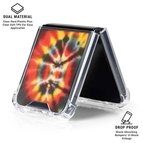 Liquid Blue Tie Dye - Rasta Spiral Galaxy Z Flip6 Clear Case