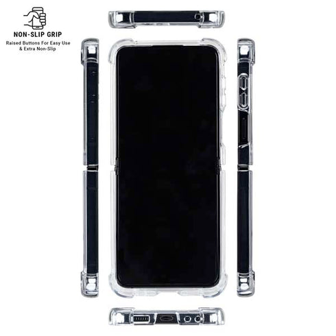 Liquid Blue Tie Dye - Rasta Spiral Galaxy Z Flip6 Clear Case