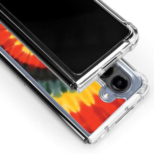 Liquid Blue Tie Dye - Rasta Spiral Galaxy Z Fold5 5G Clear Case