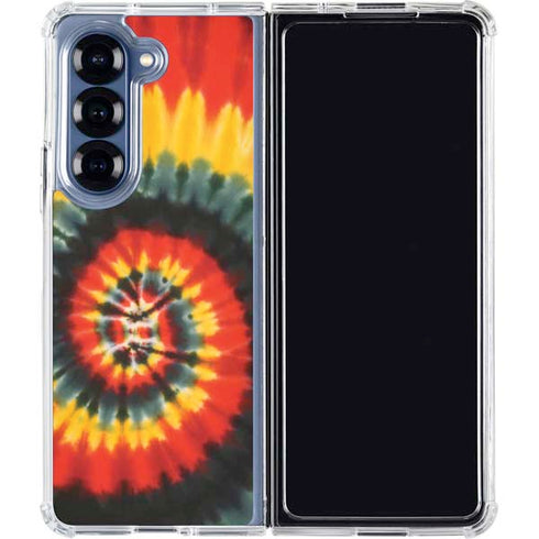 Liquid Blue Tie Dye - Rasta Spiral Galaxy Z Fold6 Clear Case