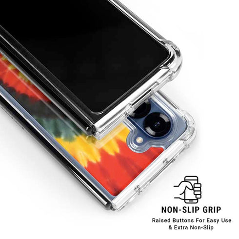 Liquid Blue Tie Dye - Rasta Spiral Galaxy Z Fold6 Clear Case