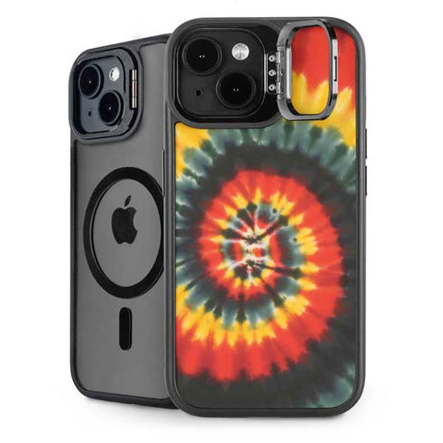 Liquid Blue Tie Dye - Rasta Spiral iPhone 14 Plus Kickstand Case