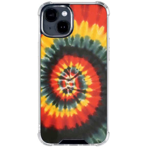 Liquid Blue Tie Dye - Rasta Spiral iPhone 15 Clear Case