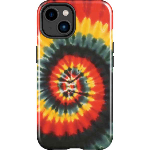 Liquid Blue Tie Dye - Rasta Spiral iPhone 15 Impact Case