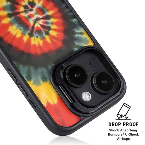 Liquid Blue Tie Dye - Rasta Spiral iPhone 15 Kickstand Case