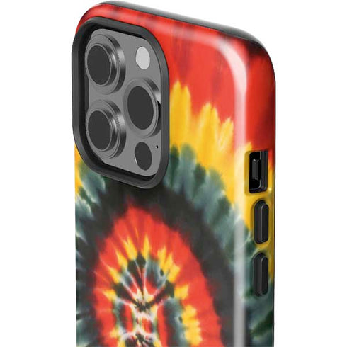 Liquid Blue Tie Dye - Rasta Spiral iPhone 15 Pro Impact Case