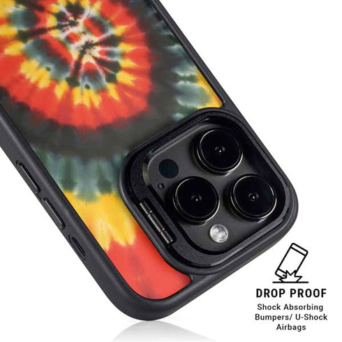 Liquid Blue Tie Dye - Rasta Spiral iPhone 15 Pro Max Kickstand Case