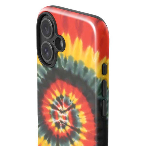 Liquid Blue Tie Dye - Rasta Spiral iPhone 16 Impact Case