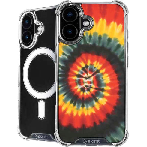 Liquid Blue Tie Dye - Rasta Spiral iPhone 16 MagSafe Case