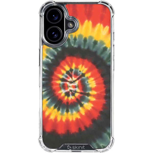 Liquid Blue Tie Dye - Rasta Spiral iPhone 16 Plus Clear Case