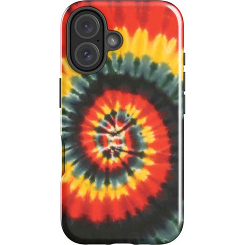 Liquid Blue Tie Dye - Rasta Spiral iPhone 16 Plus Impact Case