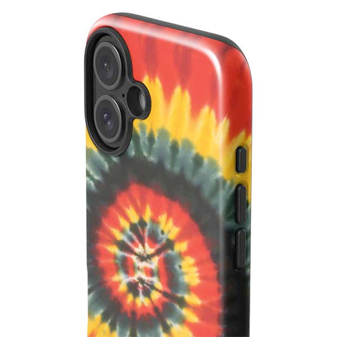 Liquid Blue Tie Dye - Rasta Spiral iPhone 16 Plus Impact Case