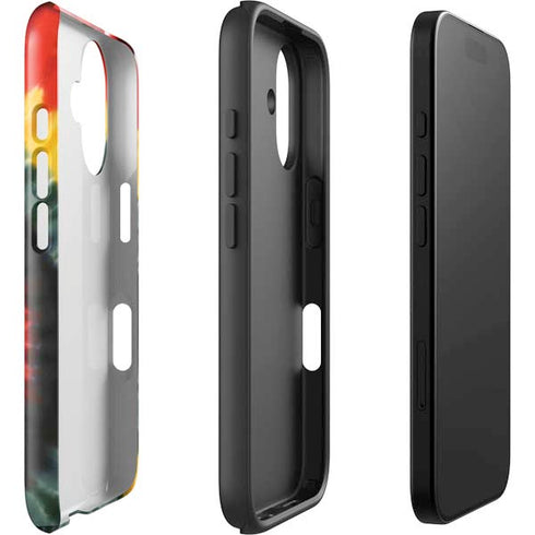 Liquid Blue Tie Dye - Rasta Spiral iPhone 16 Plus Impact Case