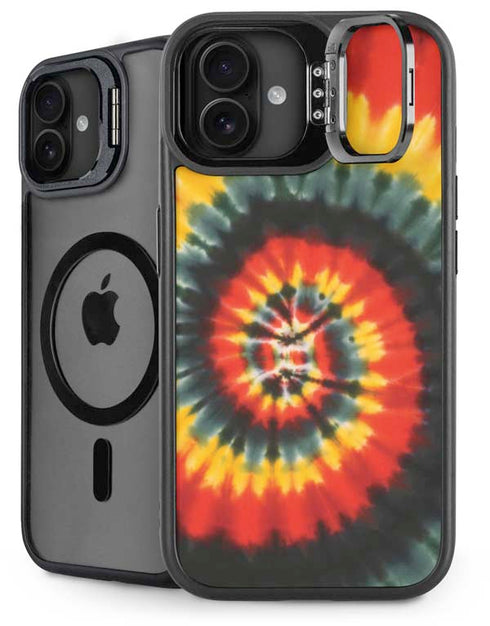 Liquid Blue Tie Dye - Rasta Spiral iPhone 16 Plus Kickstand Case