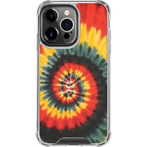 Liquid Blue Tie Dye - Rasta Spiral iPhone 16 Pro Clear Case