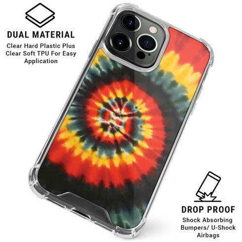 Liquid Blue Tie Dye - Rasta Spiral iPhone 16 Pro Clear Case