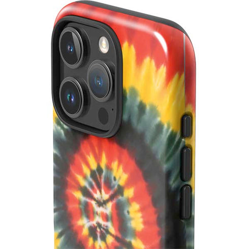 Liquid Blue Tie Dye - Rasta Spiral iPhone 16 Pro Impact Case