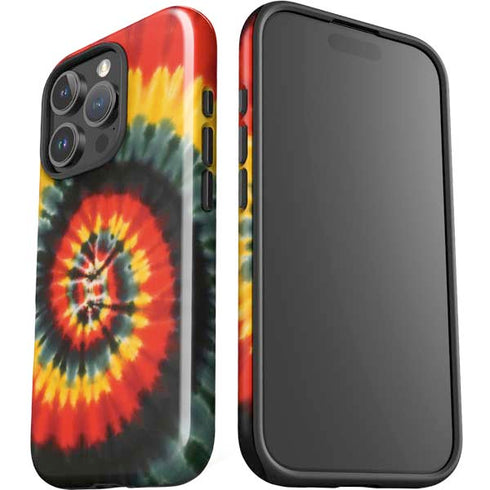 Liquid Blue Tie Dye - Rasta Spiral iPhone 16 Pro Impact Case